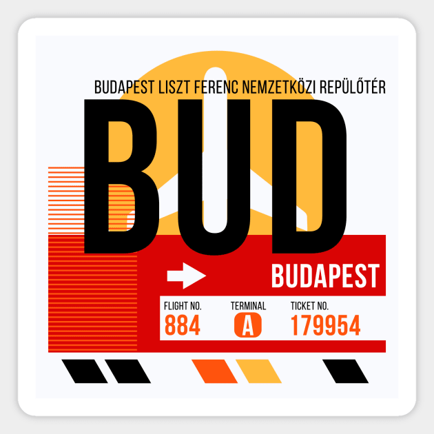 Budapest (BUD) Airport // Sunset Baggage Tag Magnet by Now Boarding